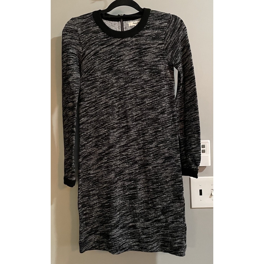 Madewell Dress Marled Knit Cotton Longā Sleeve Shift Womens XS